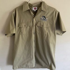 Dickies Made In USA Men's Short Sleeve Work Shirt With Fish Embroidery